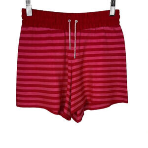 Sandro Red and Pink Striped Knit Drawstring Shorts Size‎ 1 / US Small